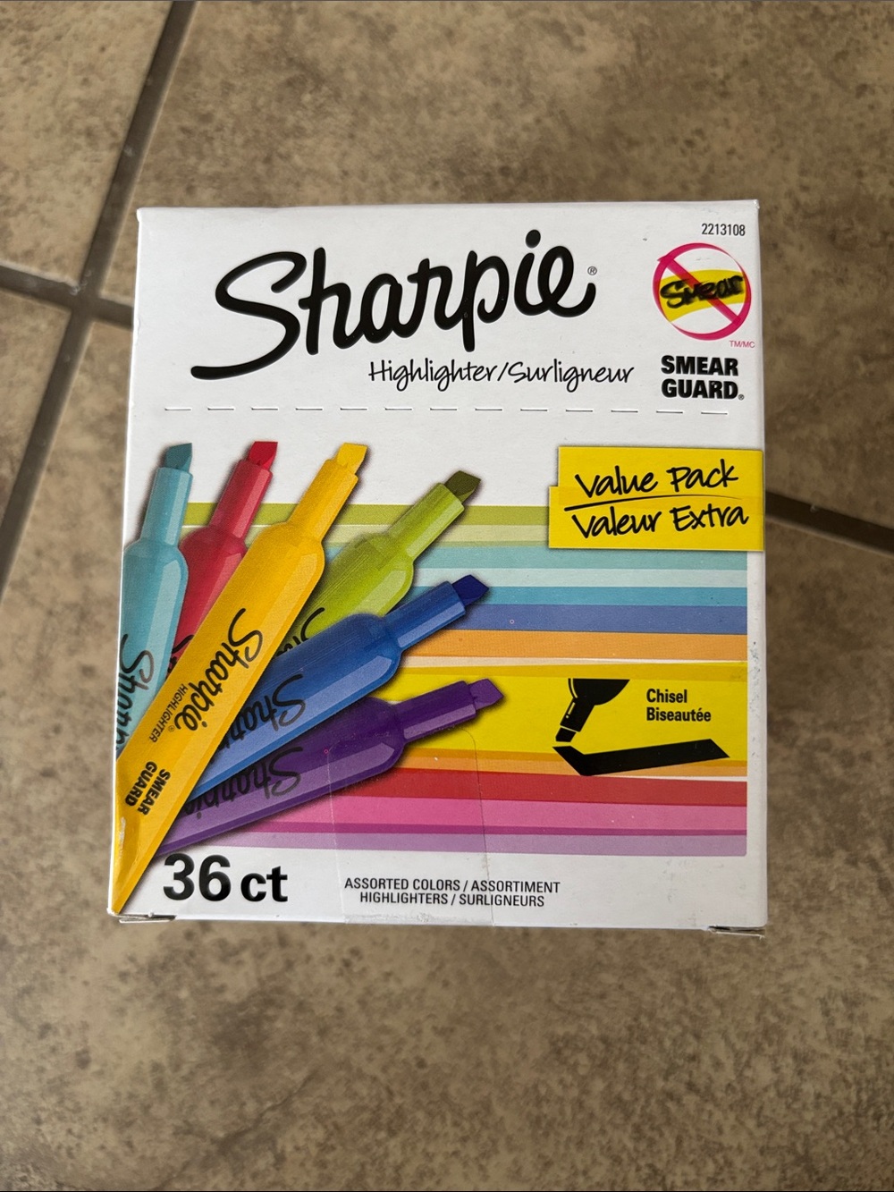 New box of 36 smear guard colorful sharpie highlighters